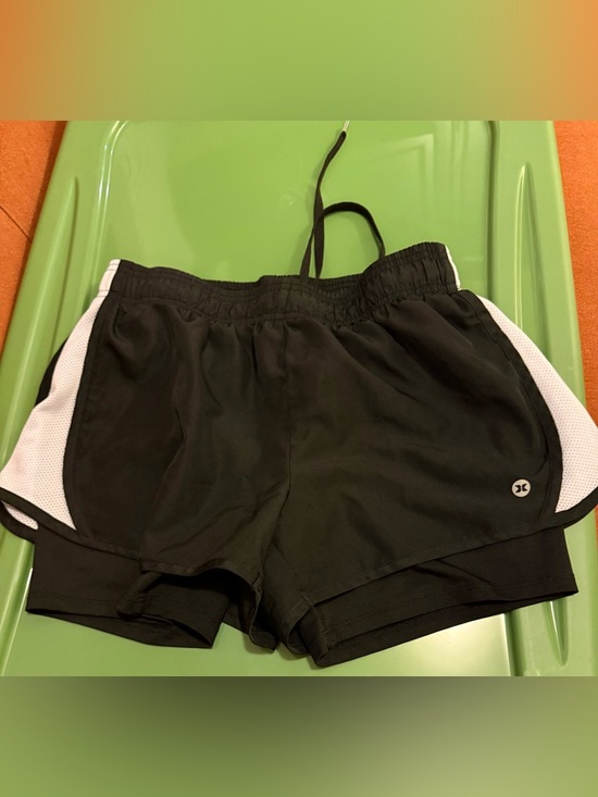 RBX Pants - RBX Black Athletic Running Shorts with White Side Panels